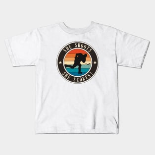 She Shoots She Scores Kids T-Shirt